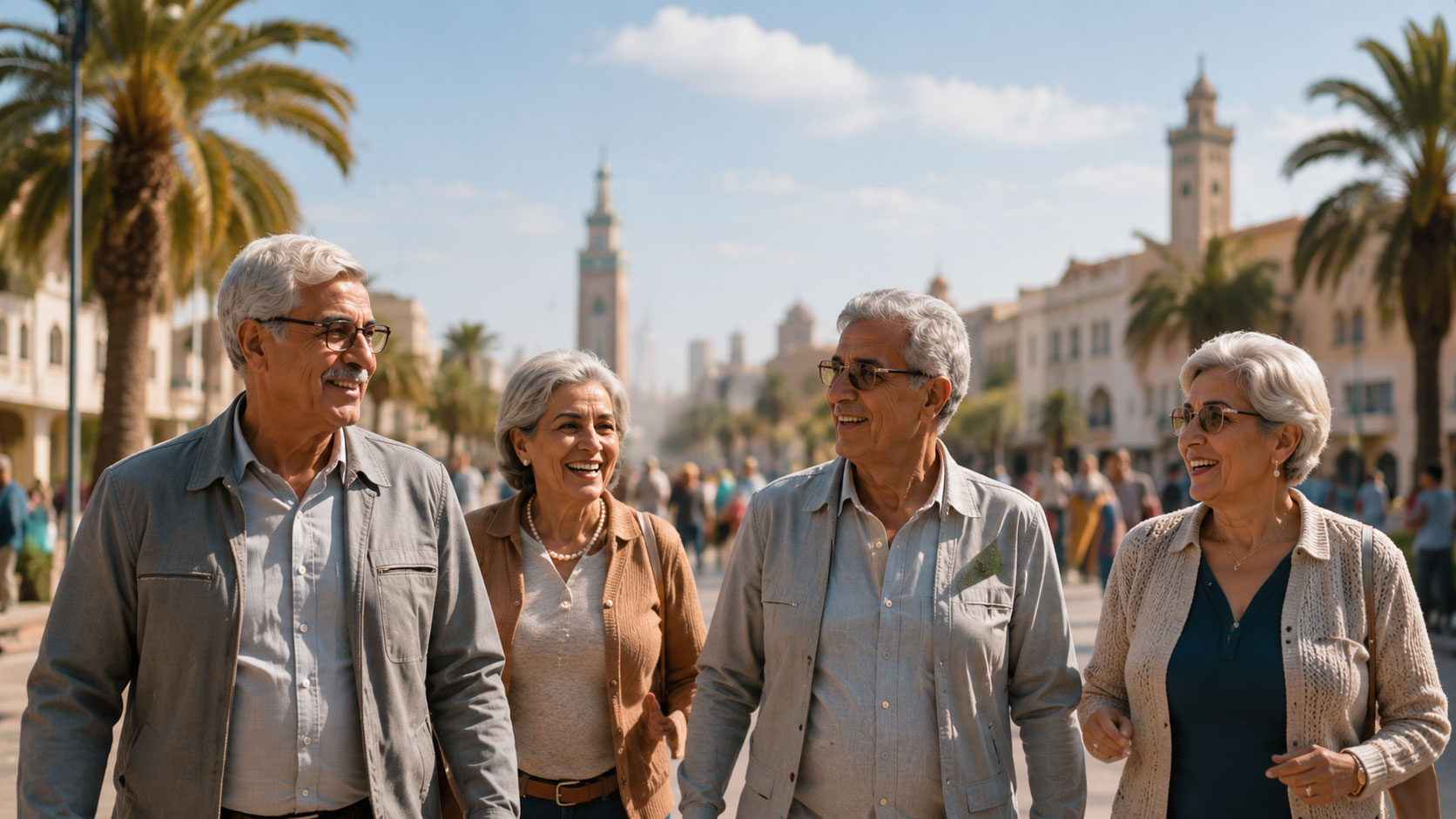 Seniors participant à une activité sociale à Casablanca