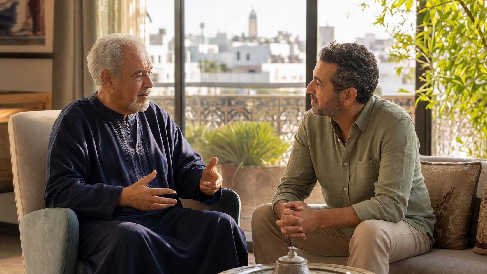 Parent âgé accompagné avec bienveillance à Casablanca